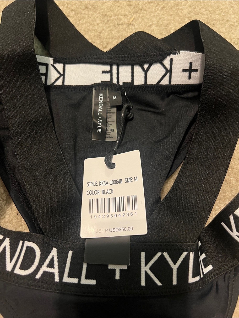 Kendall & Kylie Black Logo Elastic Bikini Set - Picture 2 of 6